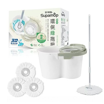 [COSCO代購6] C220232 好神拖 環保手壓式洗脫雙效旋轉拖把組 附替換布盤 3入