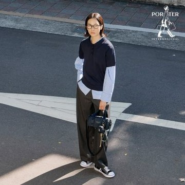 PORTER INTERNATIONAL - 圓筒輪廓ROLLIN手提包(附迷你萬用包)(S) - 藍