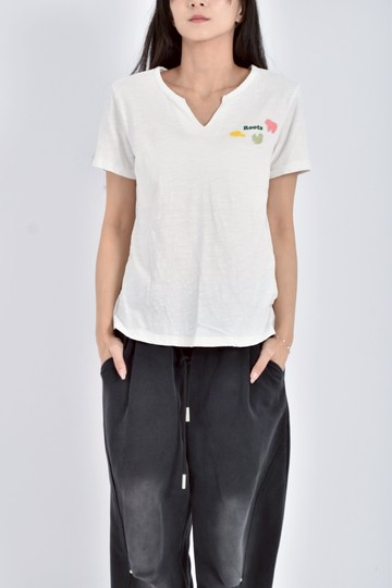 (S) roots棉質純棉白色短袖上衣