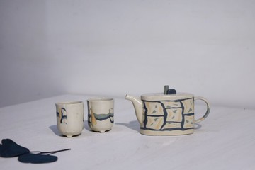 撞色茶壺組(一壺二杯)