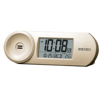 seiko SK037 精工鐘 (QHL067A) 多功能金屬質感長型電子鬧鐘(黃)/4.4*13.5*3 cm｜樂天全館特惠中★指定刷卡回饋10%