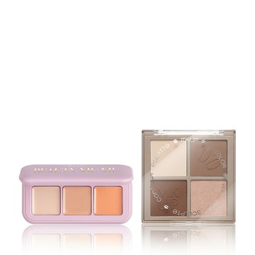 MKUP 美咖【新品上市】美肌修修三色遮瑕盤+天生骨感四色修容盤