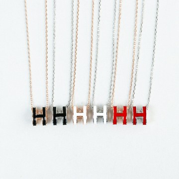 現貨+預購 925純銀項鍊字母吊墜-滴膠多色H字鎖骨鍊情人節生日聖誕節交換禮物女飾品8款74bu48【獨家進口】【米蘭精品】
