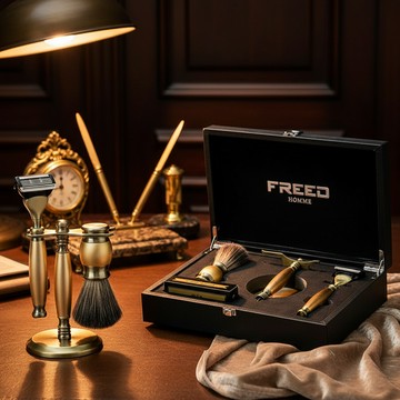 【FREED】五刀式古銅刮鬍刀豪華禮盒四件組 - 阿波羅