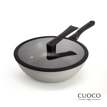 【CUOCO】星辰鈦鑽不沾炒鍋組30cm/附鍋蓋/IH電磁爐適用