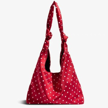 免運 開立發票 女包 新款通勤個性時尚波點復古大容量托特包柔軟輕便ins單肩腋下女包