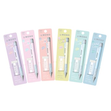 (限量)蜻蜓TOMBOW Pastel色系 自動鉛筆0.5mm+橡皮擦組-粉藍/鵝黃/薄荷綠/珊瑚粉/櫻花粉/薰衣草紫