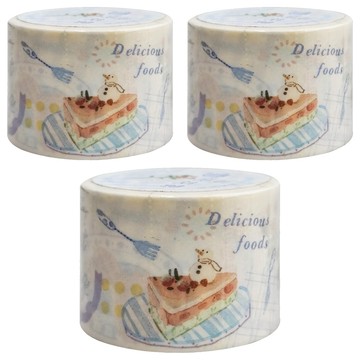 午逅時光紙膠帶 30mm x 3m 雪絨花霧 3個  雪絨花霧 白色  1組