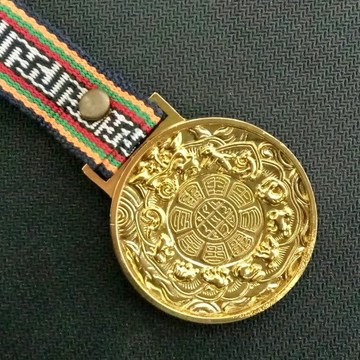 4.9公分 文殊菩薩 九宮八卦 十字金剛杵 掛飾(金色)