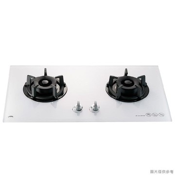 【JT-GC209ALW_NG1】81cm雙口玻璃 檯面瓦斯爐(白)-天然氣(含標準安裝)