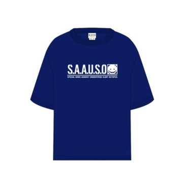 暗殺教室 落肩短袖 T-shirt 中性版 横式LOGO款 藍