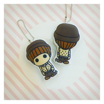 雙面好朋友娃/吊飾。((mo)) 學院系女孩