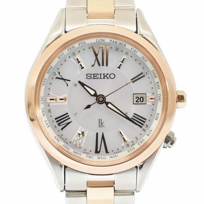 【美品】SEIKO ルキア 腕時計 1B35-0AA0 電波ソーラー チタン