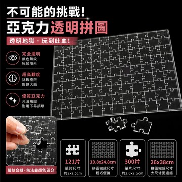 廢物專賣店 透明拼圖 亞克力透明拼圖 地獄拼圖 不可能拼圖 高難度拼圖 益智拼圖 解壓拼圖 成人拼圖 交換禮物