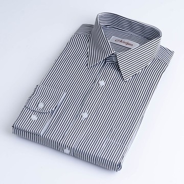 【CHINJUN】勁榮抗皺襯衫 (任3件999)-長袖、黑白相間條紋、k907 台灣現貨 男襯衫 商務 口袋 硬領