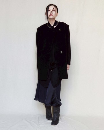 南瓜Vintage。DOLjON DORIAN 100% Cashmere 黑色 大衣 外套