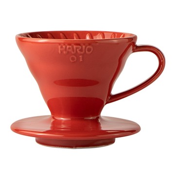 HARIO 好璃奧 V60 01樹脂濾杯 INT 紅色  樹脂濾杯  1個