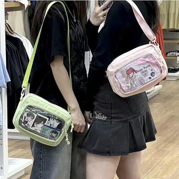 9號倉庫 痛包 側背包 可愛少女百搭手提包 斜挎痛包 日系學院風 二次元 JK透明單肩包 斜背包吧唧女 單肩包 斜挎包