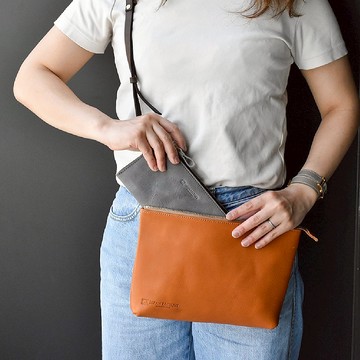 日本栃木皮革 手提包 肩背包 單肩包 收納立強 駝色