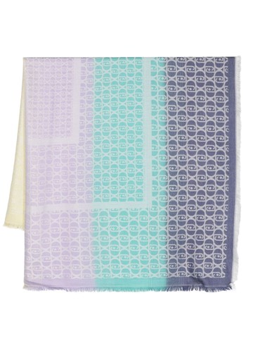 LIU JO - monogram-jacquard ombré scarf - women - Viscose - One Size - Blue