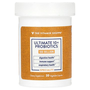 The Vitamin Shoppe, Ultimate 10+ 益生菌，1000 億 CFU，30 粒素食膠囊
