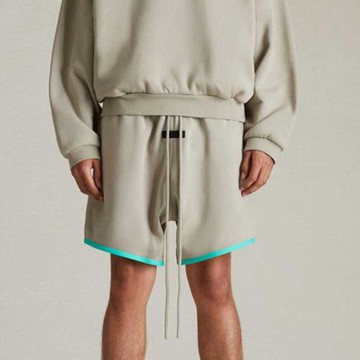 24SS正版品鑒ESSENTIALS撞色高街薄絨短褲男女FOG寬松休閑五分褲