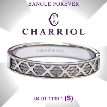 CHARRIOL夏利豪AP Bangle Forever永恆X飾樣鋼索手環S款(04-01-1139-1)
