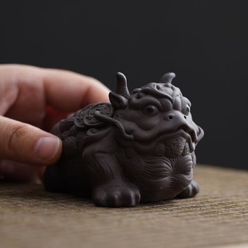 紫砂十二生肖陶瓷茶具茶寵擺件茶盤裝飾茶玩茶臺招財可養禪意寵物
