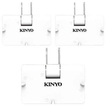 Kinyo 轉向三面插 2孔  白色  3個  64.4mm