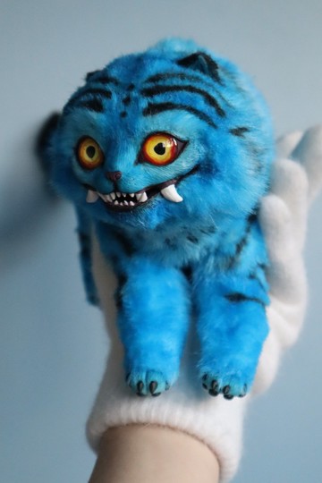 動漫老虎 奇幻生物 怪物 可擺姿態 藝術公仔