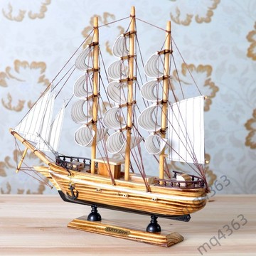 【臺灣暢銷】一帆風順帆船模型 客廳擺件 木質工藝品 房間玄關酒櫃裝飾品 生日禮物 開業喬遷禮 酒櫃書櫃點綴 擺設百搭