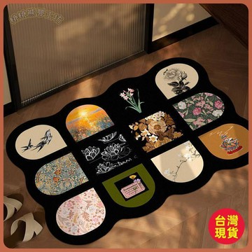 ✨台灣出貨✨中古風吸水止滑墊子家用廁所腳墊衛生間門口地毯硅藻泥浴室地墊