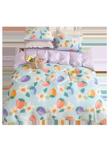 南極人田園ins風床上四件套純棉100全棉四季通用被套床單人三件套