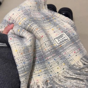 賣場滿150出貨🔥臺灣出貨🔥韓版ins冬季圍巾女2025新款小糖豆秋冬學生情侶時尚百搭圍脖披肩