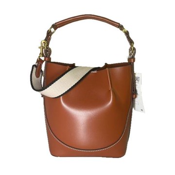 Z新款大容量寬肩帶單肩手提包帆布斜挎手提包束口水桶包女包包