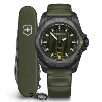 VICTORINOX I.N.O.X. 碳纖維 機械錶 男錶 手錶-41mm 綠 VISA-242021.1