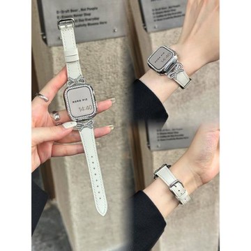 軟軟派蘋果AppleWatch11手表帶高級蝴蝶真皮iwatchse表帶保護殼女