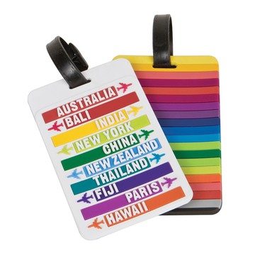 《TRAVELON》彩虹城市行李掛牌-2入-- 行李吊牌 識別吊牌 登機牌 姓名牌