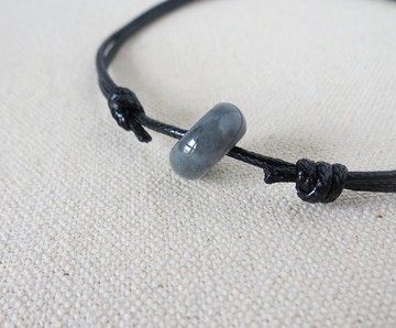 本命年【幸運路路通】冰烏雞翡翠韓國蠟線項鍊*ZT17*招財、防小人