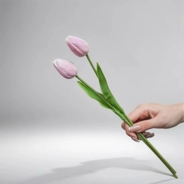 荷蘭蜜桃鬱金香仿真花花材(5入組) 仙氣紫