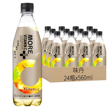 味丹 多喝水 MORE+維他命氣泡水 百香果風味  560ml  24瓶