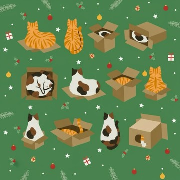 收禮人自選聖誕禮物【日日野餐】紙箱貓貓系列｜貓奴們最懂，對貓咪來說，任何玩具都沒有比紙箱好玩❤️