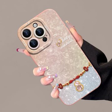 貝殼紋幸運葫蘆適用于蘋果16promax手機殼新款iPhone16pro高級感鏡頭全包防摔15pro網紅瞳眼液態硅膠潮牌女