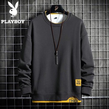 花花公子假兩件男士衛衣春秋季2025年新款潮流寬松百搭長袖上衣服