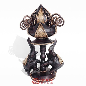 泰國實木熏香爐 創意居室客廳臥室佛堂供佛仿古香爐 東南亞風格1入