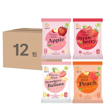Wel-B 天然鮮果凍乾，蘋果，草莓，草莓和香蕉，桃子，無油  672g  1組