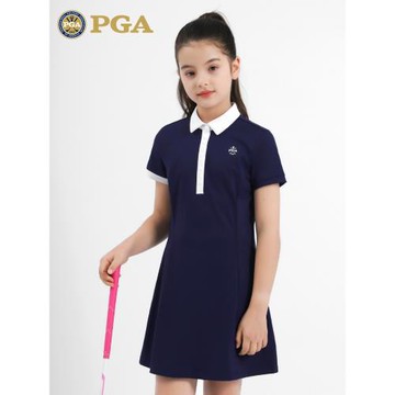美國PGA兒童高爾夫服裝夏季女童連衣裙青少年短袖裙子運動款童裝
