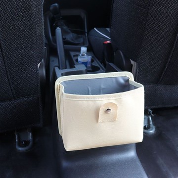 臺灣嚴選汽車車載垃圾桶垃圾袋皮革收納袋可折疊車內車門掛式儲物袋盒