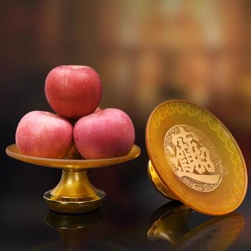 觀音供盤琉璃蓮花水果盤佛前財神爺專用貢盤供佛果盤家用供奉用品