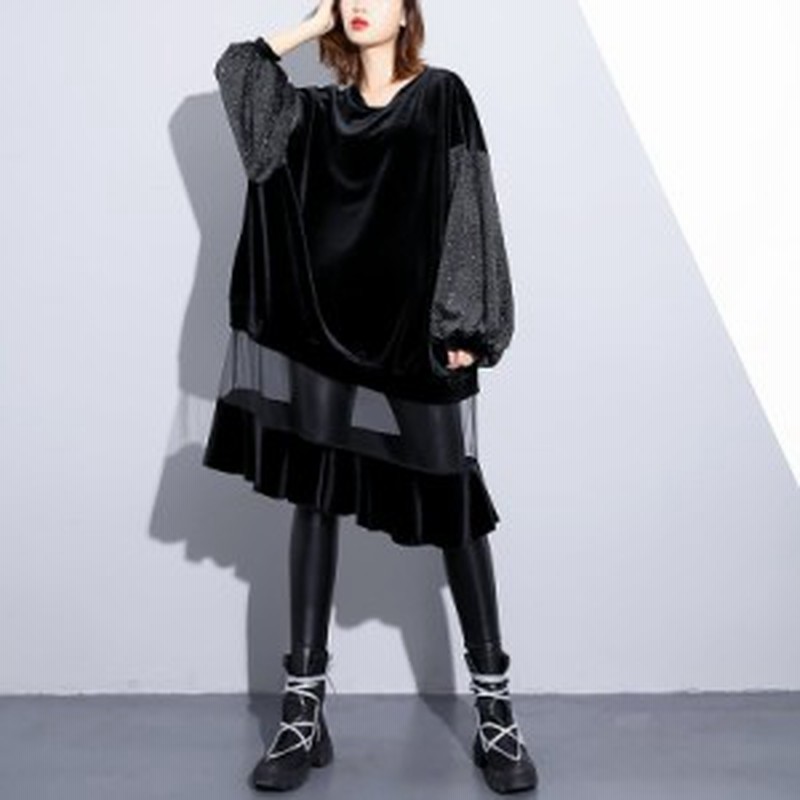 Seasonz モード系 ワンピース バルーンワンピ 膝下丈 シアー 透け感 ベルベット ドルマン ゴシック ストリート系 オルチャン 代 30代 通販 Lineポイント最大3 0 Get Lineショッピング
